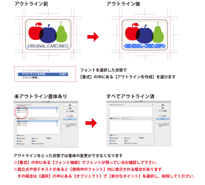 書体はアウトラインしていますか？